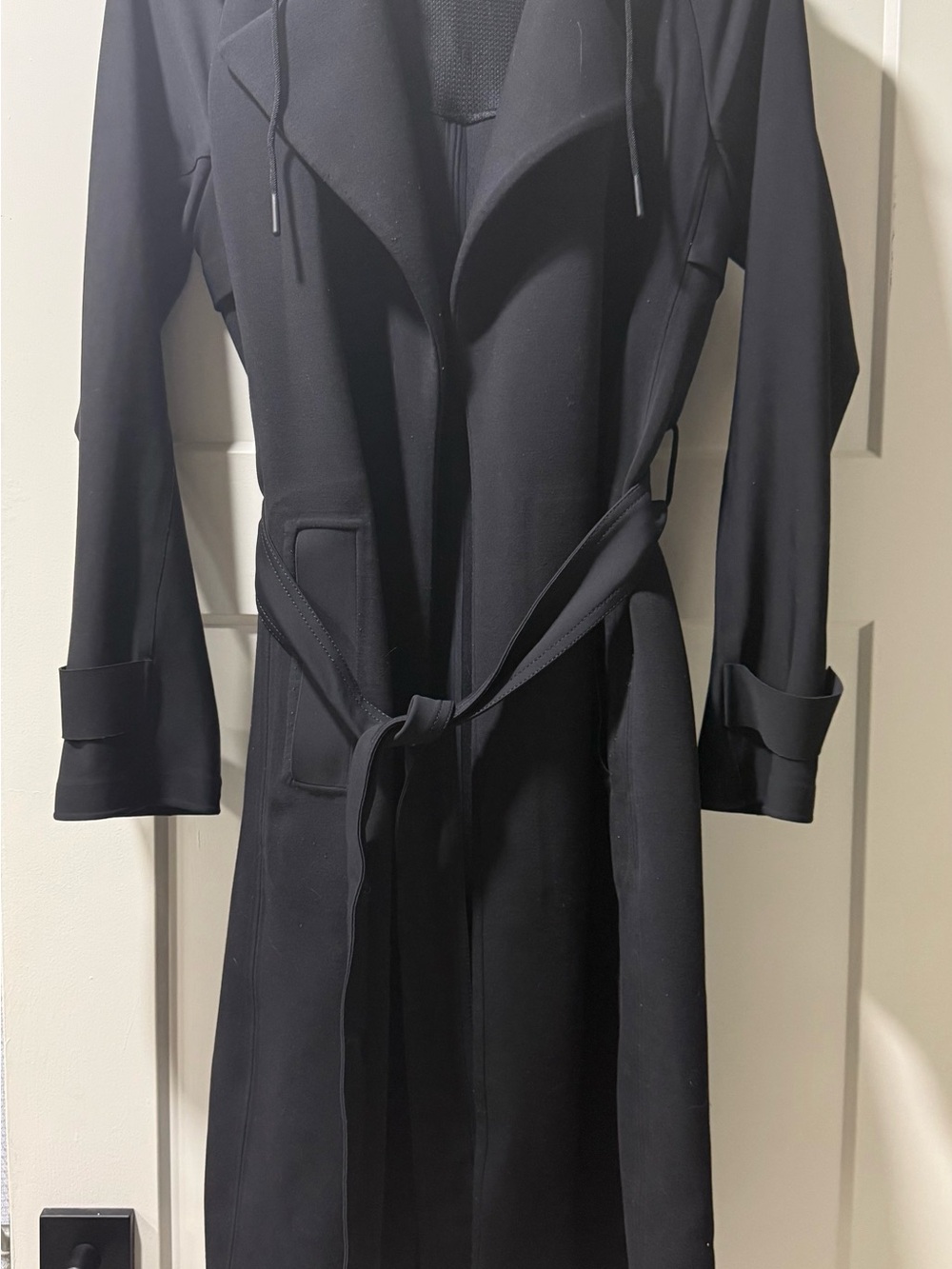 Athleta Stellar Black Belted Trench Coat